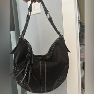 Large black coach hobo bag